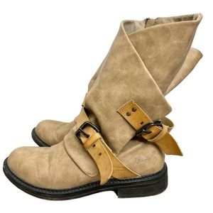COPY - Blowfish Forta tan vegan leather biker moto ankle boots 8.5